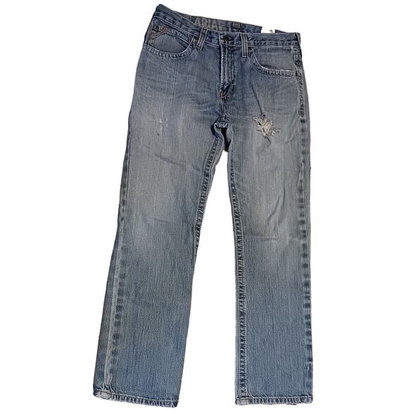 Ariat M2 Relaxed Fit Boot Cut Jeans Mens Actual32x31 Tag Says 32x32 Distressed - Picture 1 of 14